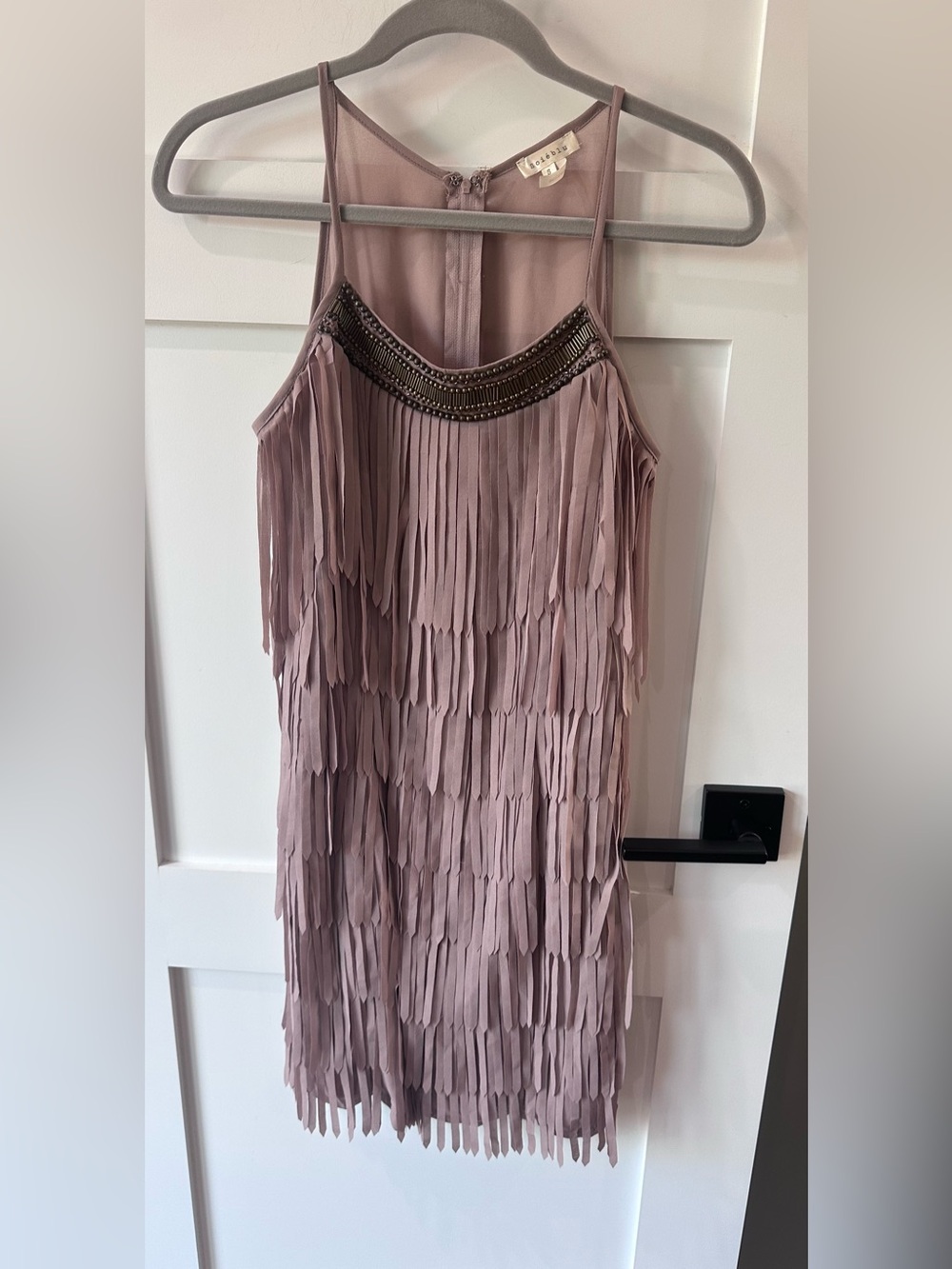 Soieblu fringed beaded dress Size Small  Blush Boho Western bohemian